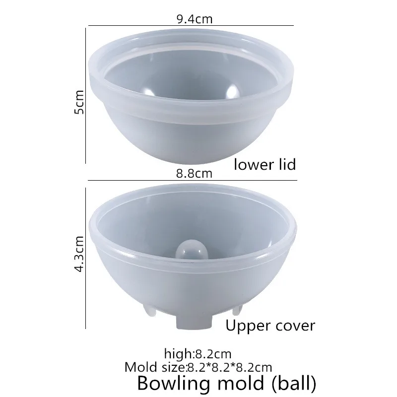 1150 Crystal Epoxy Bowling Ball Silicone Mold DIY Fun Play Set Jewelry Resin Craft