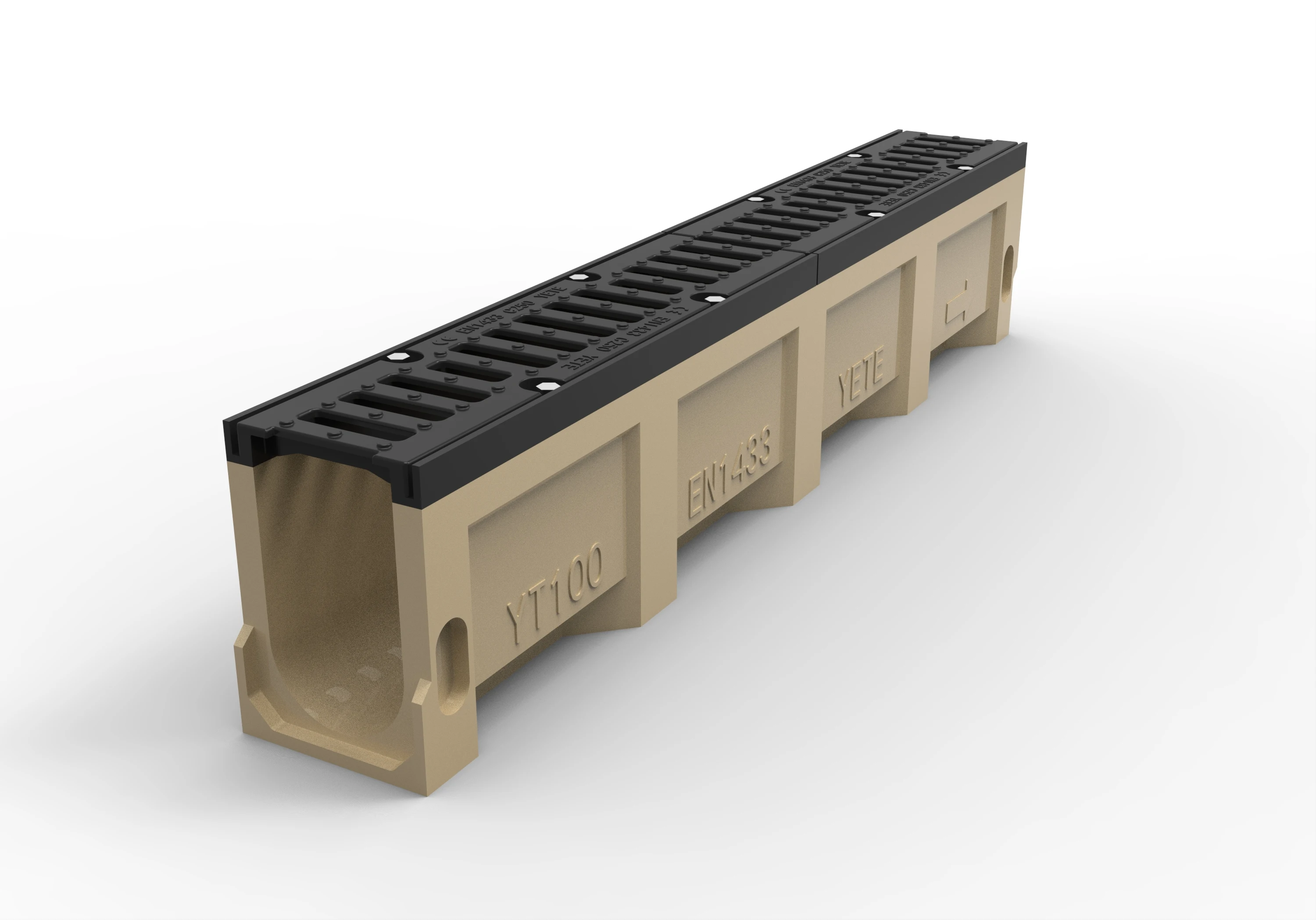 F900 precast concrete drainage channel with ductile iron cover