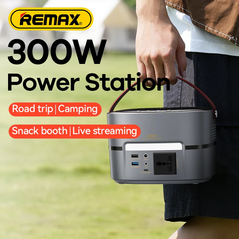REMAX RPP-515 300W Digital Display Multifunctional Portable Power Station Fast Charging Power Bank 70000mAh with LED Light