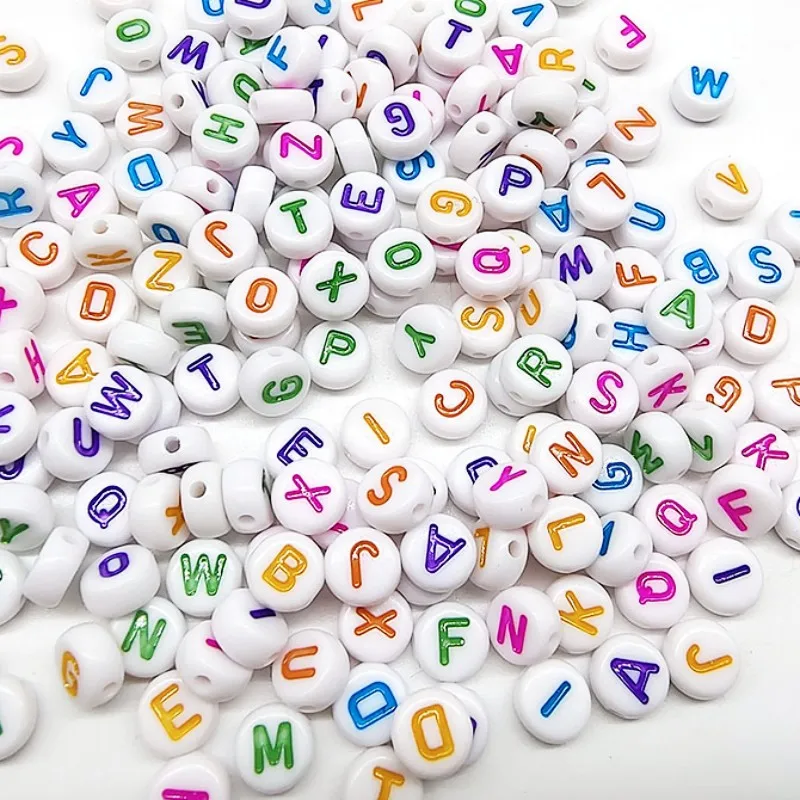 Alphabet Letter Beads Mixed a to Z Number Pattern Spacer Loose Beads Acrylic Bracelet Necklace Making for Jewelry Making