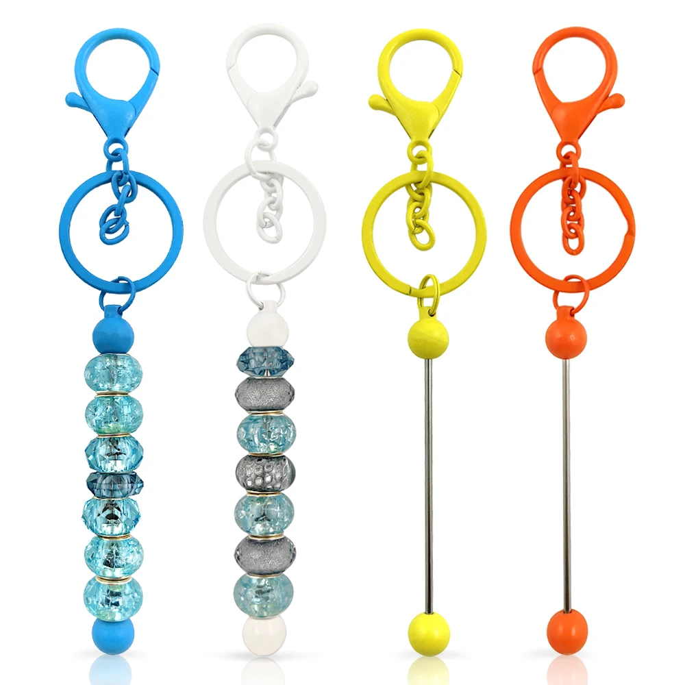 New Color Bar DIY Craft Beadable Blank Bar Keychain   Beaded Key Chain Beadable Keyrings