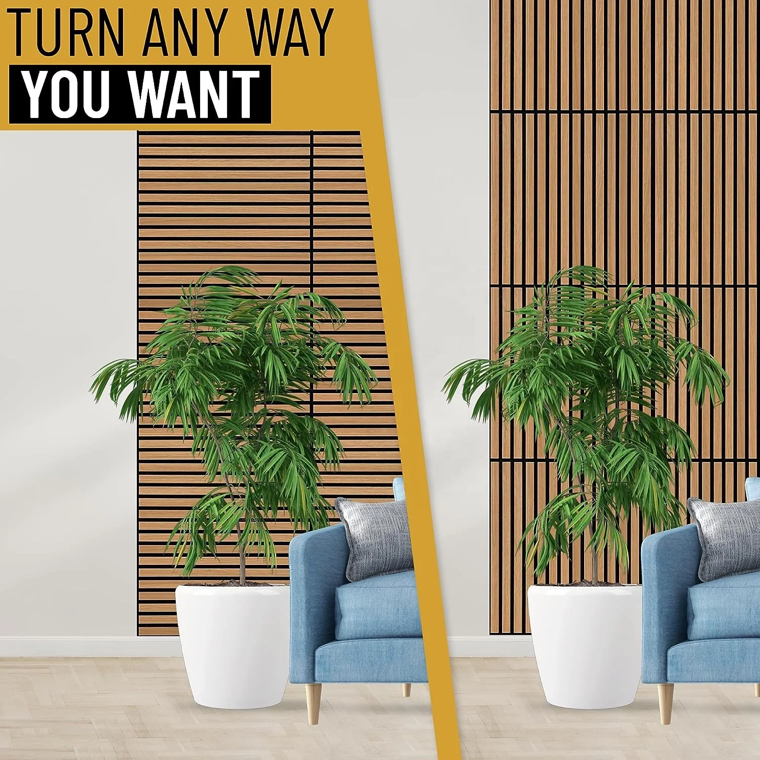 4 Pieces Square 3D Wooden Acoustic Panels Natural Oak Veneer Acoustic Wood Slat Panels for Interior Wall And Ceiling Decor