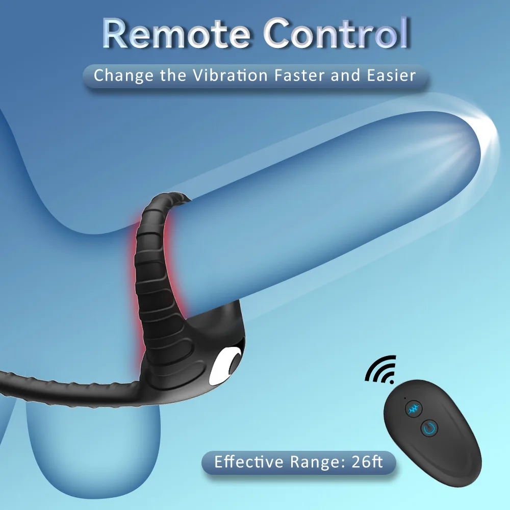 Masturbator Wireless Control Butt Plug Delay Ejaculation Lock Ring Male Prostate Massage Anal Beads Vibrator for Men
