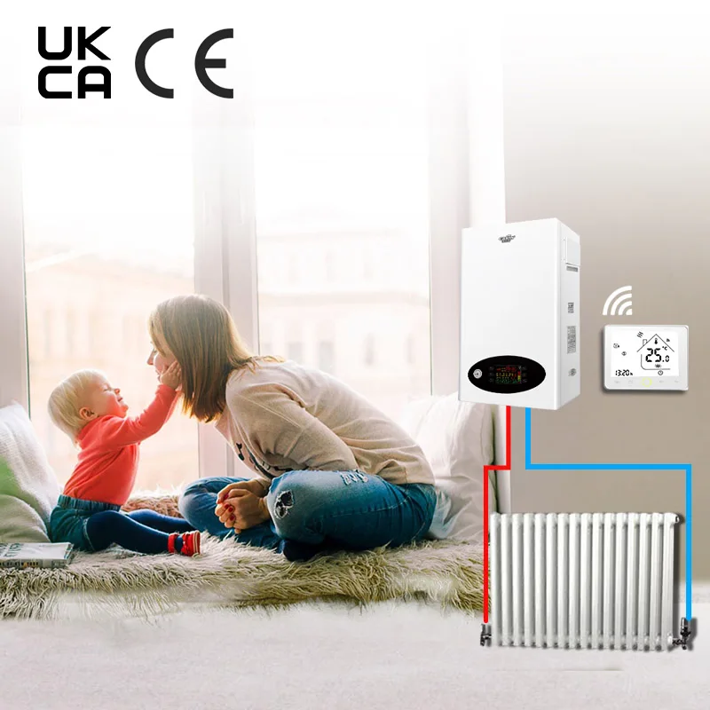 8KW opened mini WIFI control electric system boiler connect external water tank for central heating
