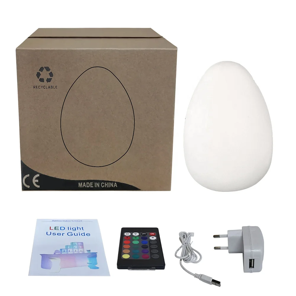 LED egg lamp for table with RGB color glowing