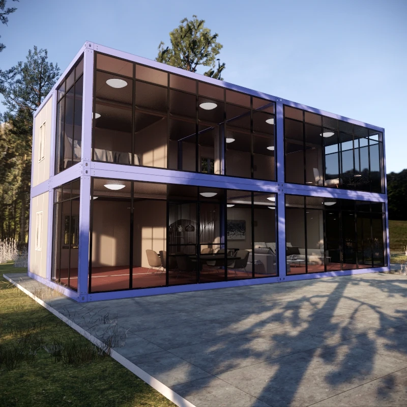 Low cost Ready to ship prefabricated modern steel house structure for villa