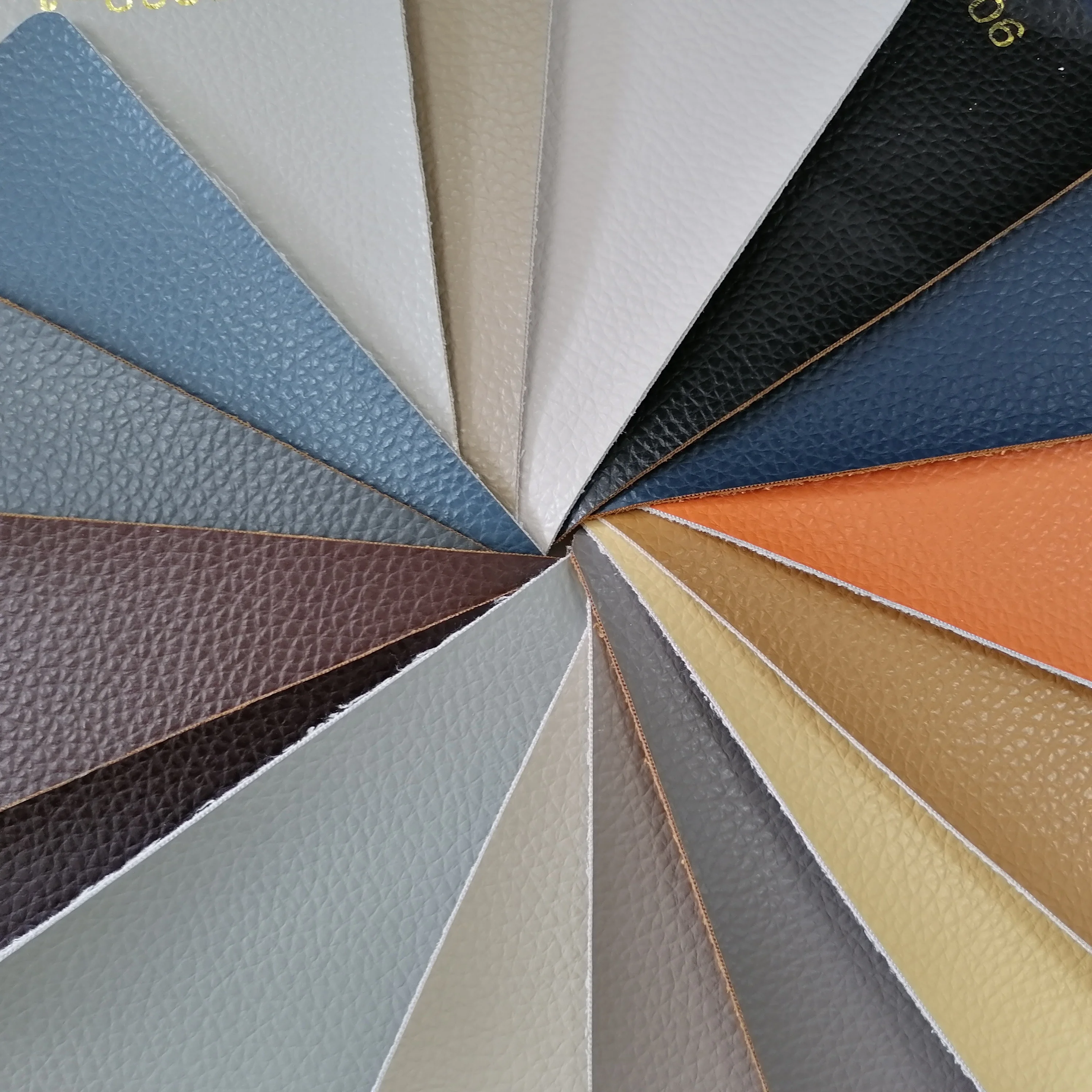 Soft Smooth  Eco friendly Litchi Grain Imitate Genuine Backing PU  Leather