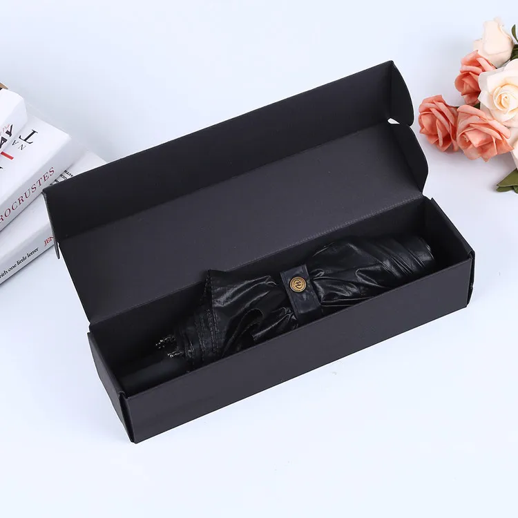 Black custom logo cardboard packaging mailing box for umbrella storage