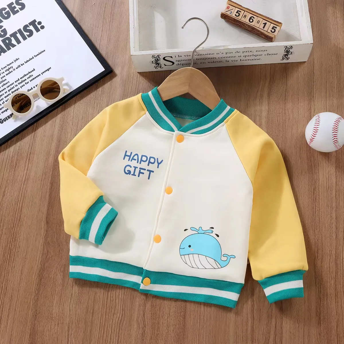 0-10 Years Old Children Fleece Boys And Girls Outdoor Sports Sweater Casual Baseball Uniform