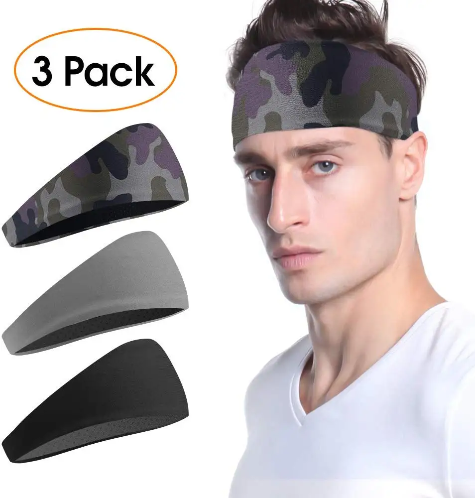 wide sport headband workout hairband high elastic moisture running fit yoga sweatband quick dry headbands custom logo free