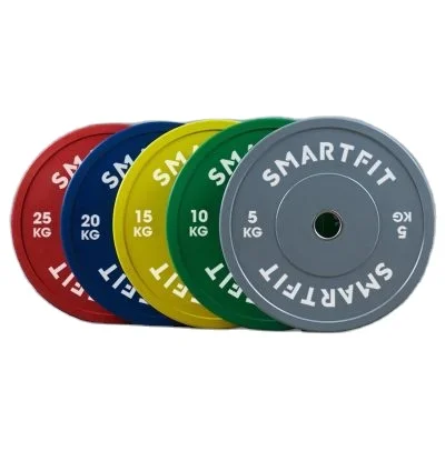 Smartfit Colored Rubber Bumper Plates Weight Lifting Plates Barbell  Bumper Plates 5-20KG 10-55LB
