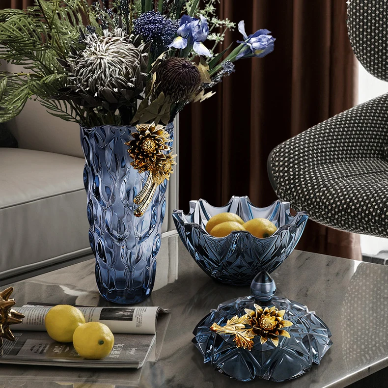 Modern Flower Pot Plant Set Vintage Vase Glass Decorative Coffee Table Tray Food Storage Jar