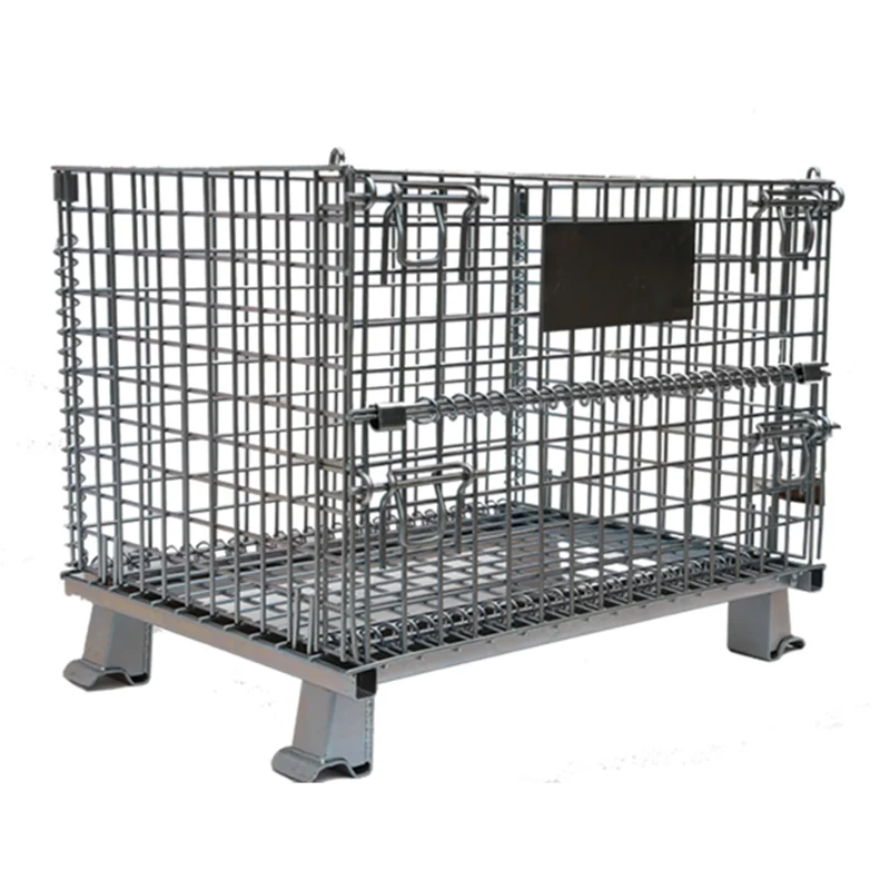 KINGSUN stackable welded steel transport metal iron wire mesh pallet cage