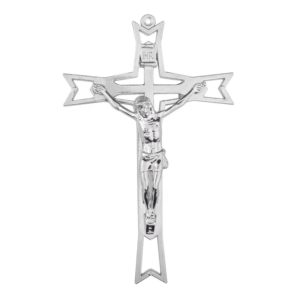Large Size Crucifix 130mm High Quality Religious Catholic Silver Jesus Cross