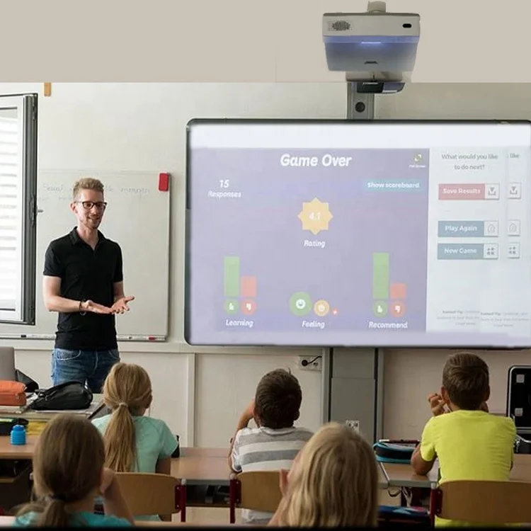 4K UST 1080P HD 3D Smart  Super Short Throw Video Projector Smart Laser DLP Projectors for Teaching Meeting