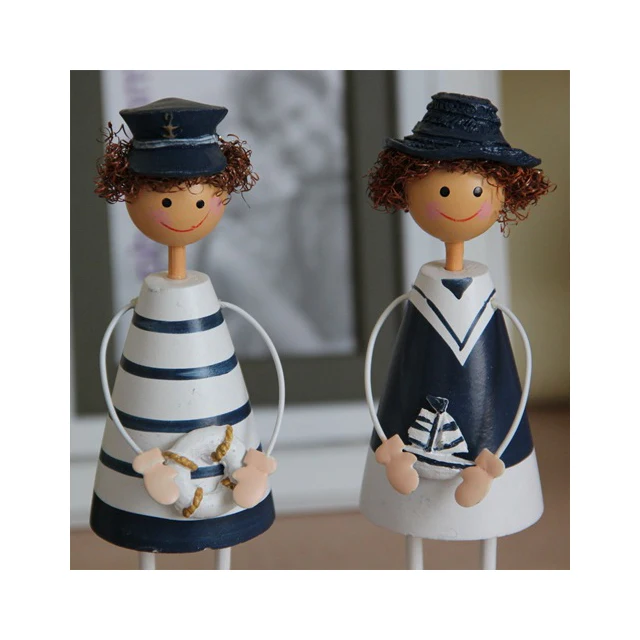 Handicraft Furnishing Articles Wooden Navy Hanging Foot Doll Ornaments (Sitting/Standing)  C100