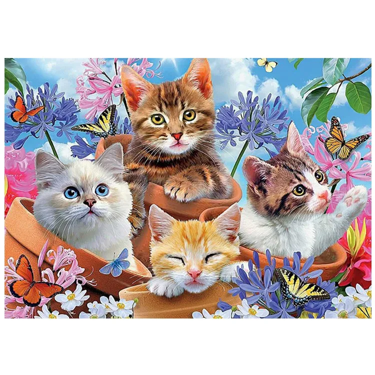 Wholesale diamond painting animal cute cat series DIY 5D crystal diamond painting