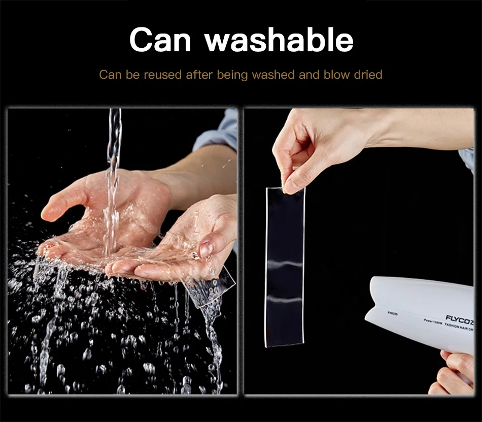 5M Flexographic Reusable Removable Double Sided Outdoor Mounting Cinta Transparent Nano Tape With Adhesive Tape