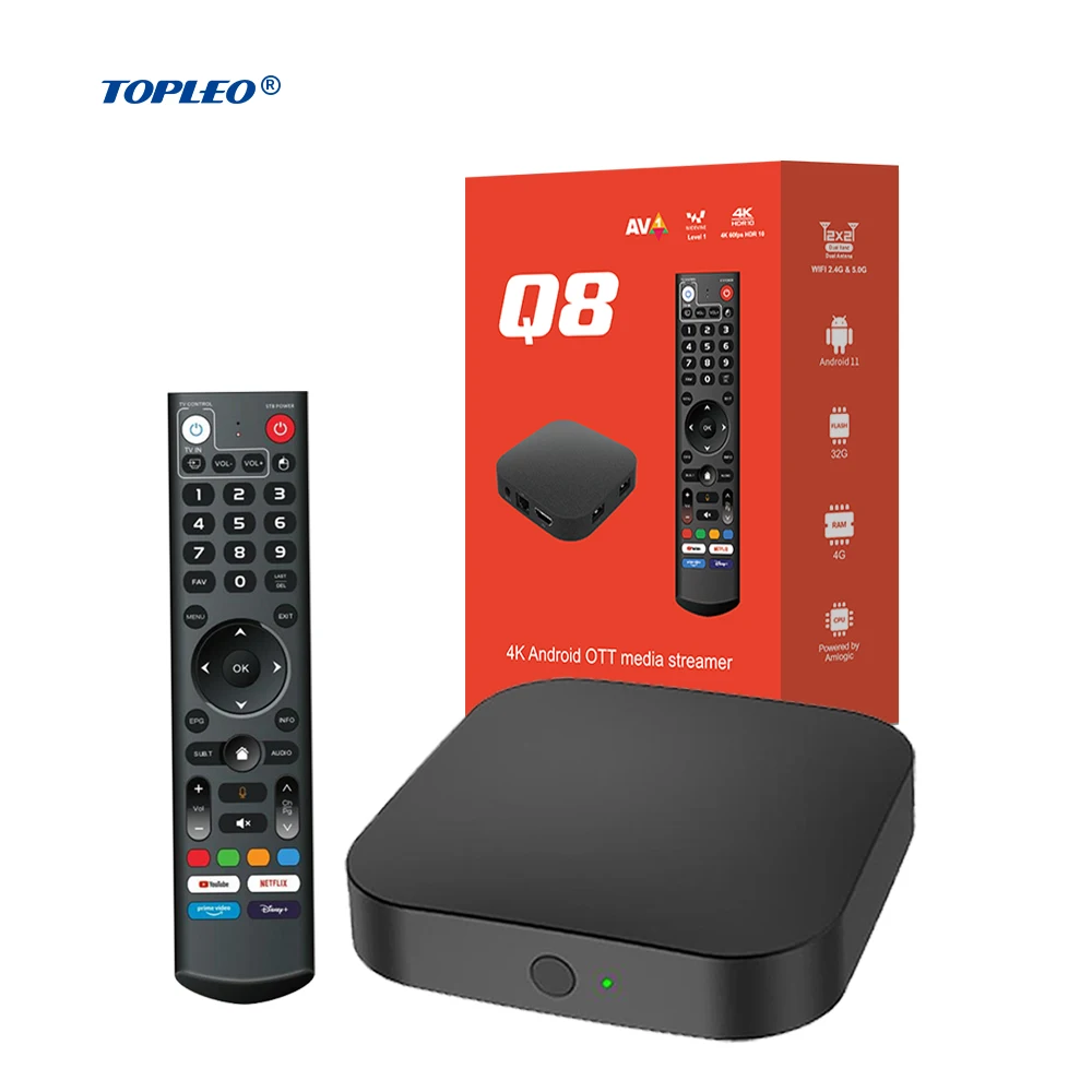 Topleo Q8 S905Y4 ТВ приставка против ATV OS 4k HD медиаплеер умный голосовой пульт дистанционного управления 4 ГБ 32 ГБ ТВ приставка цифровая ТВ приставка android
