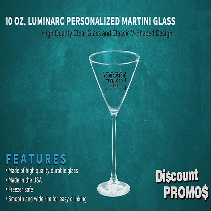 Wholesale Custom Printed Logo 140ml High Borosilicate Blank Clear Glass Martini Cocktail Glasses for Restaurant Bar Party Gift