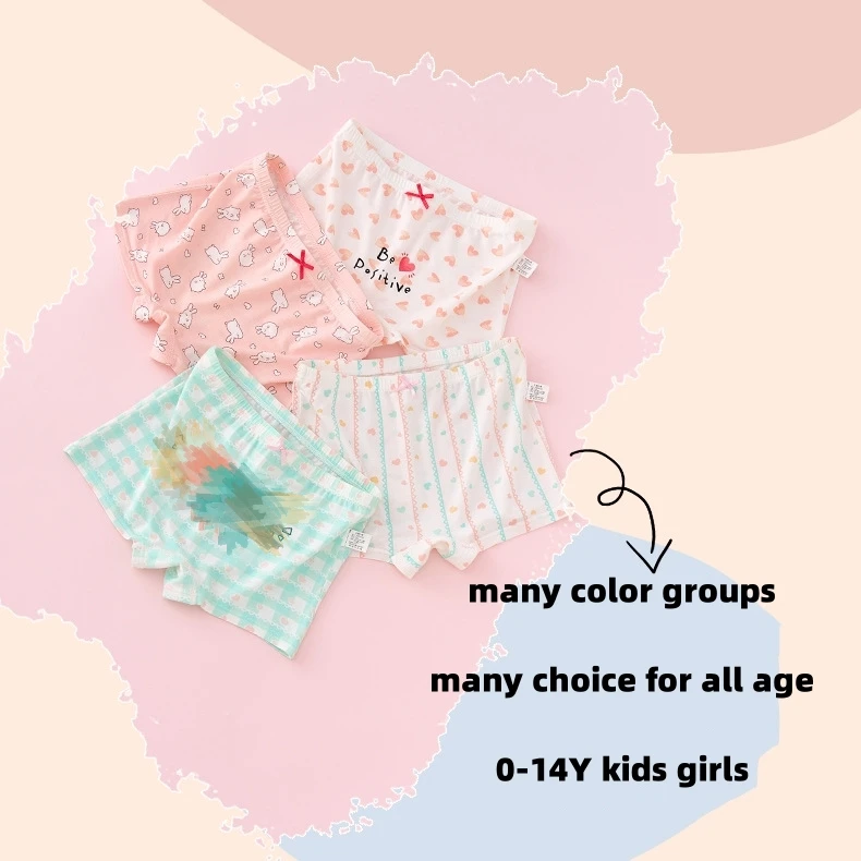 2024 new product baby girl preteen modal comfortable boxer underwear 0-14 years kids girls underwears
