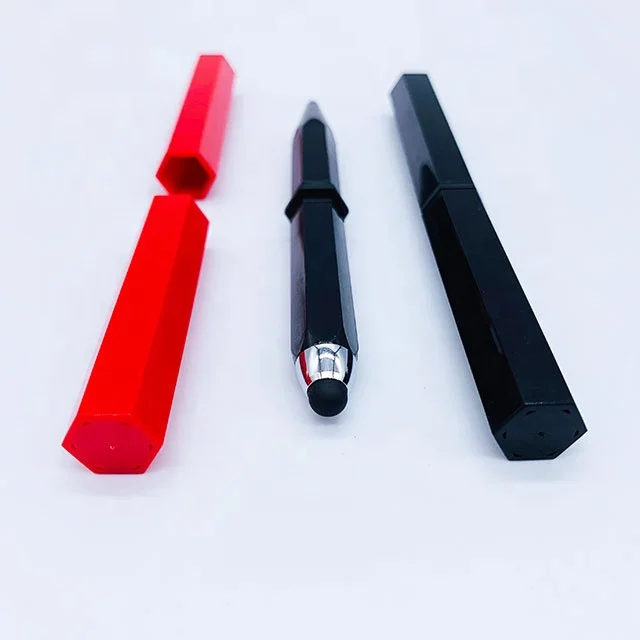 
Customizable logo available for wholesale gift ballpoint pen stylus in black and red 