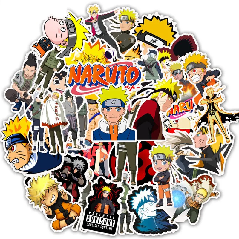 
Wholesale 50Pcs a set Naruto Japan Cartoon Skateboard Luggage Laptop decoration vinyl Anime Stickers 