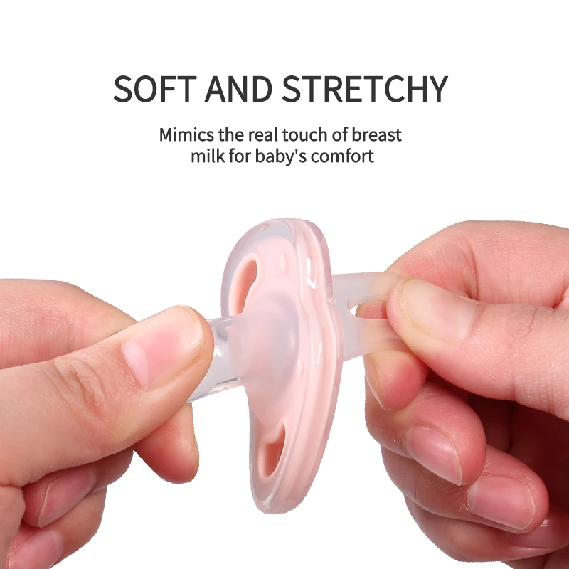 Factory wholesale New Design food grade Infant Soft Teething Soother cute Silicone Baby Pacifier BPA Free