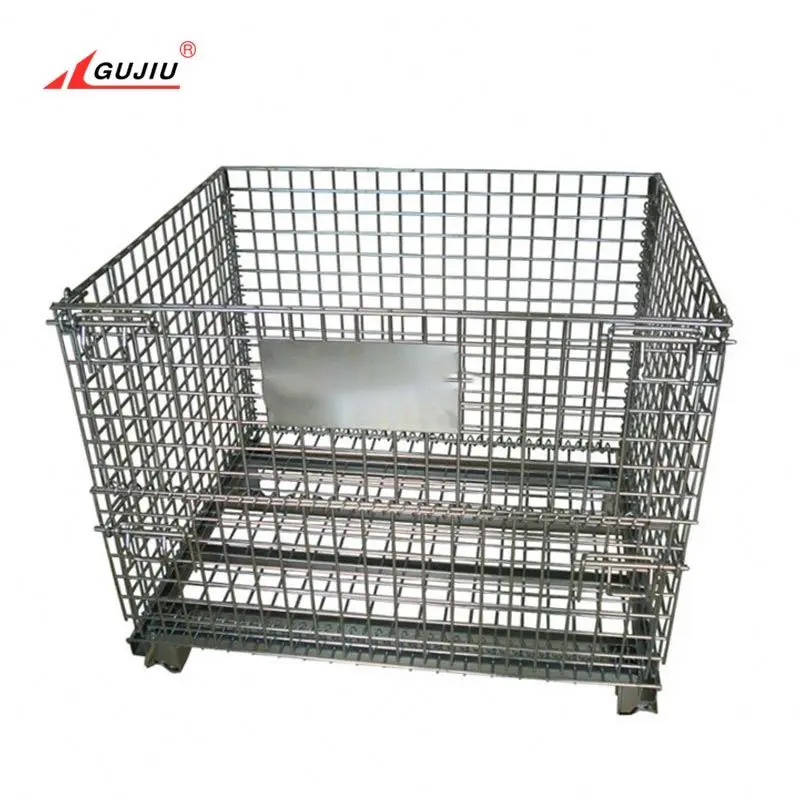 China Storage Steel Stacking Gabion Galvanized Roll Pet Preform Bottle Square Folding Foldable Wire Mesh Pallet Container