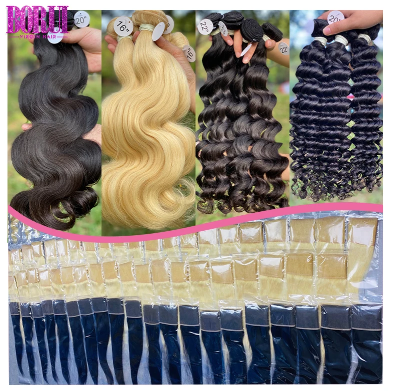 Borui vietnam hair bundl relaxed human hair blend bundles