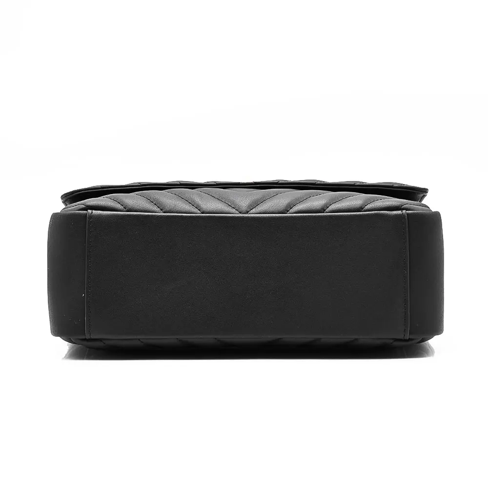 New Arrival Fashion Custom Ladies Female Genuine Cow Real Leather Black Quilted Women Sling Shoulder Bag for Girls