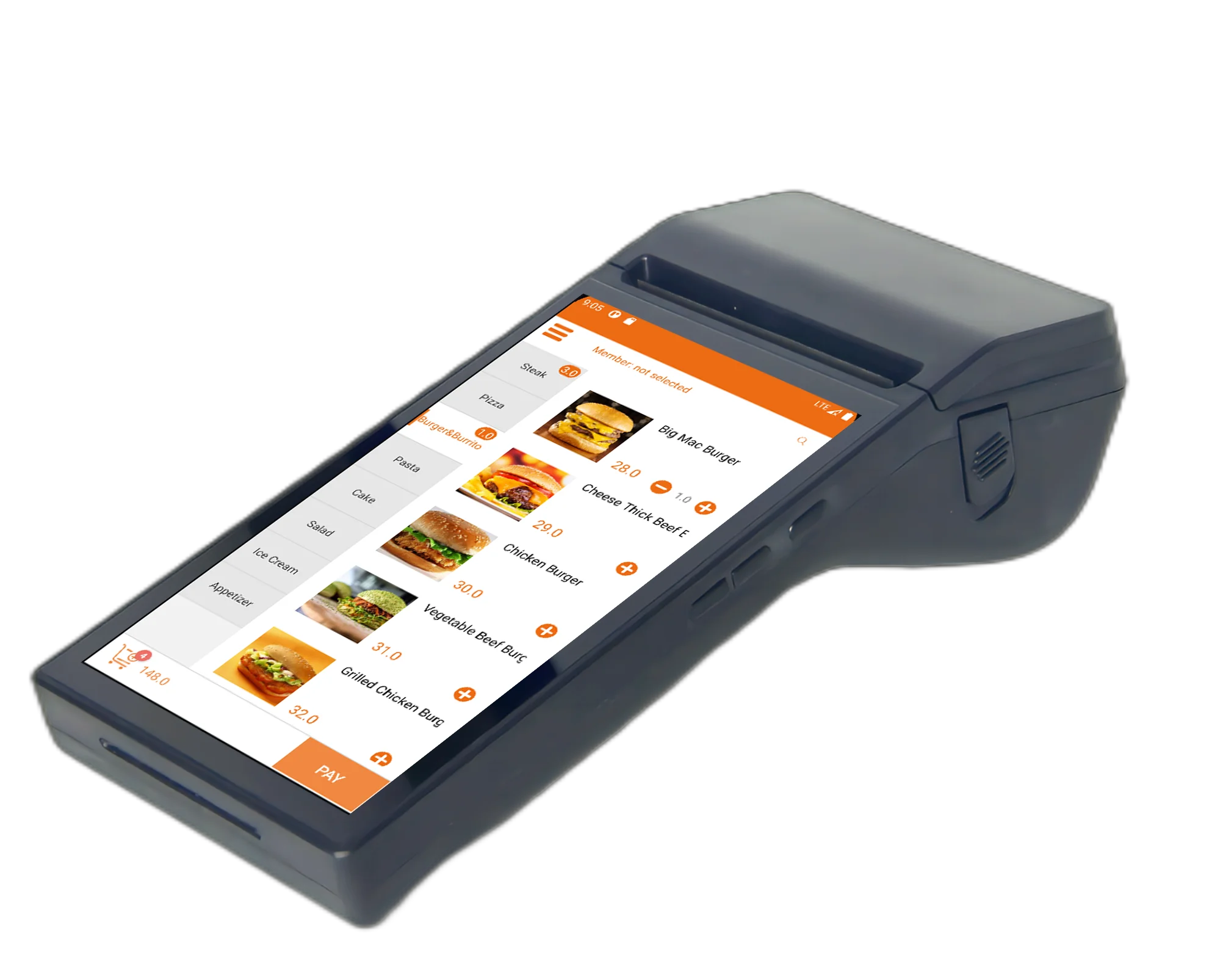 7 Inch POS Android Billing System Portable Checkout Device with Built-in Thermal Printer and NFC for Commercial  Retail Payment