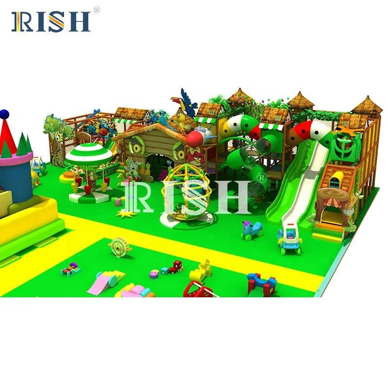 Primitive tribes indoor playground inflatable children playground pool slide climbing wall kids games arcade