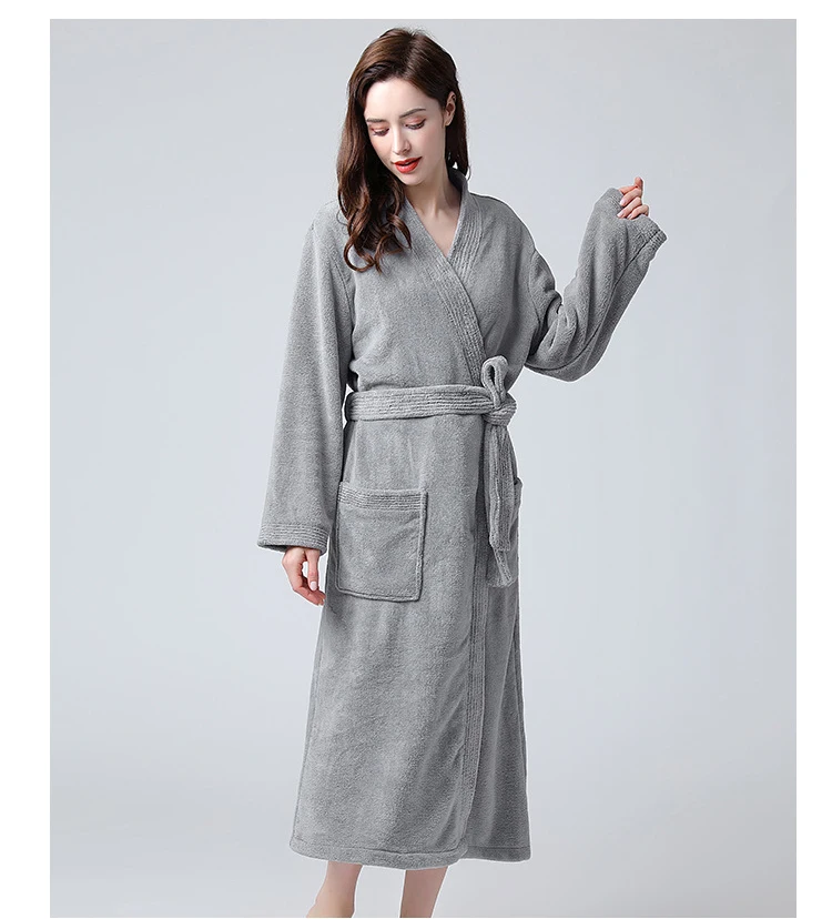 water absorption coral fleece bathrobe male hotel beauty salon Spa four seasons couples spring and autumn unisex robe