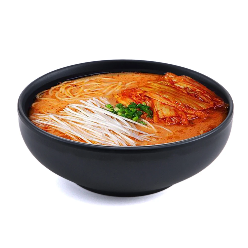 Korean style 4.5 Inch Unbreakable Plastic Black Melamine Soup Bowl