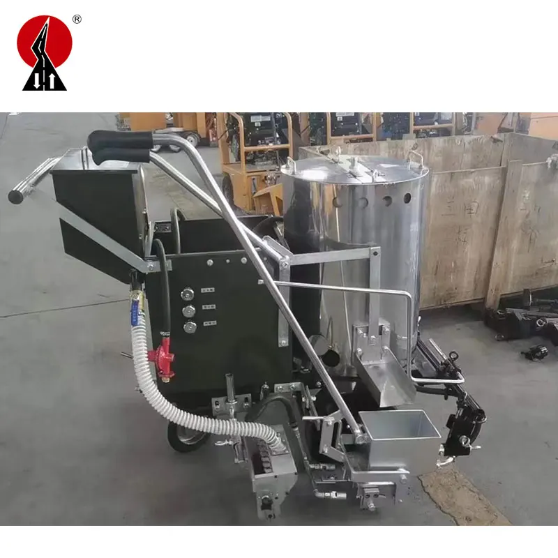 Color logo customized thermoplastic road line drawing marking machine for sale australia with glass beads hopper