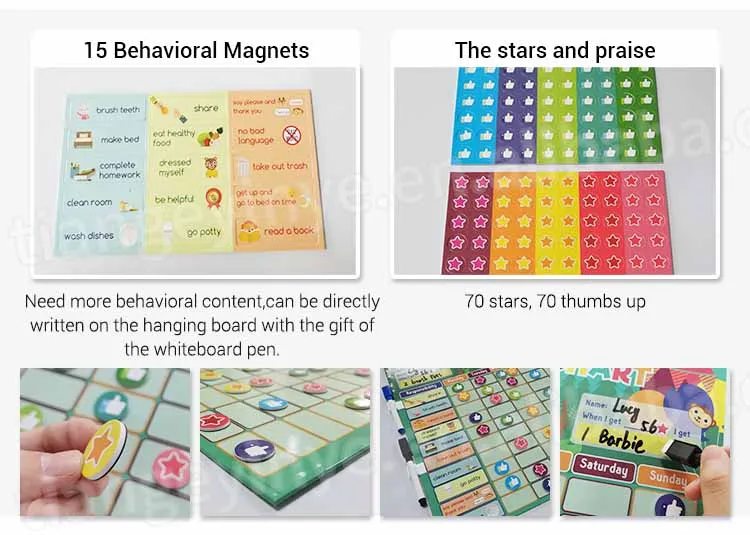 Custom Kids Responsability Behavior Magnetic Reward Chart