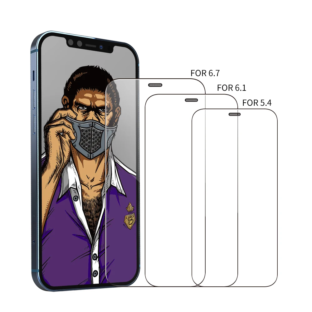 Blueo full cover dust proof anti shock tempered glass screen protector mobile phone protective film for iphone 11 11pro max