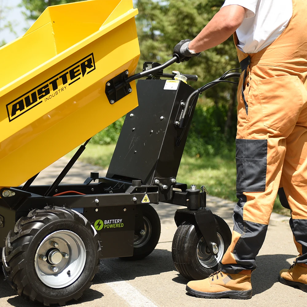 AUSTTER CE Approved 500kg Load Battery Power Mini Dumper Electric Wheelbarrow With Motor