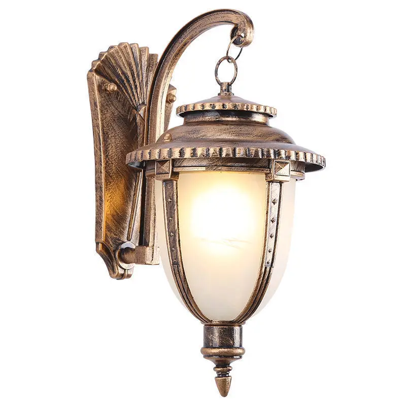 European outdoor decorative bronze wall light waterproof E27 courtyard wall lamp