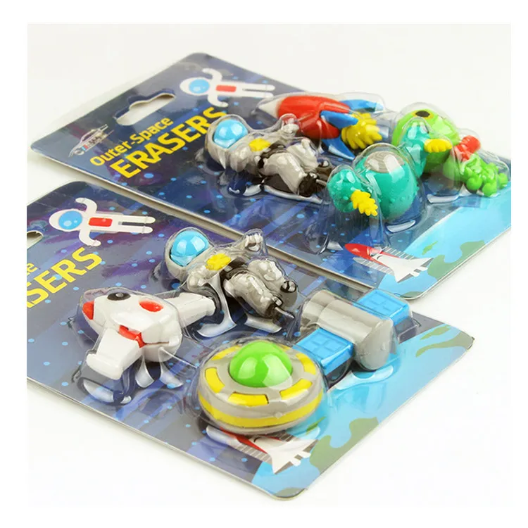 Outer Space Eraser Set Non-PVC Mini Rocket Astronaut Alien Rubber Erasers for Pencil Kids Gift School Student