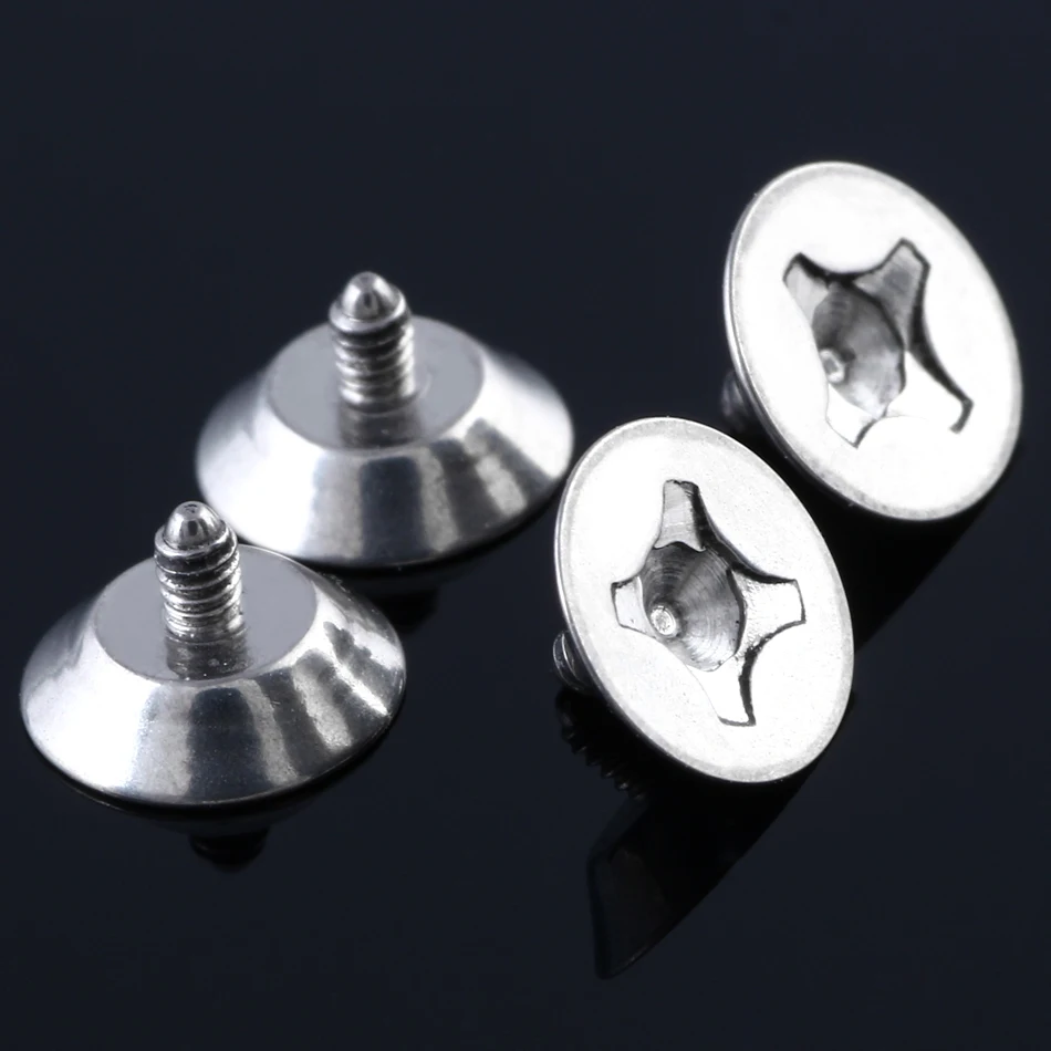 Titanium Dermal Piercing 4MM Internally Threaded Flat Disk Heart Star Dermal Anchor Top Skin Diver Surface Piercing Body Jewelry