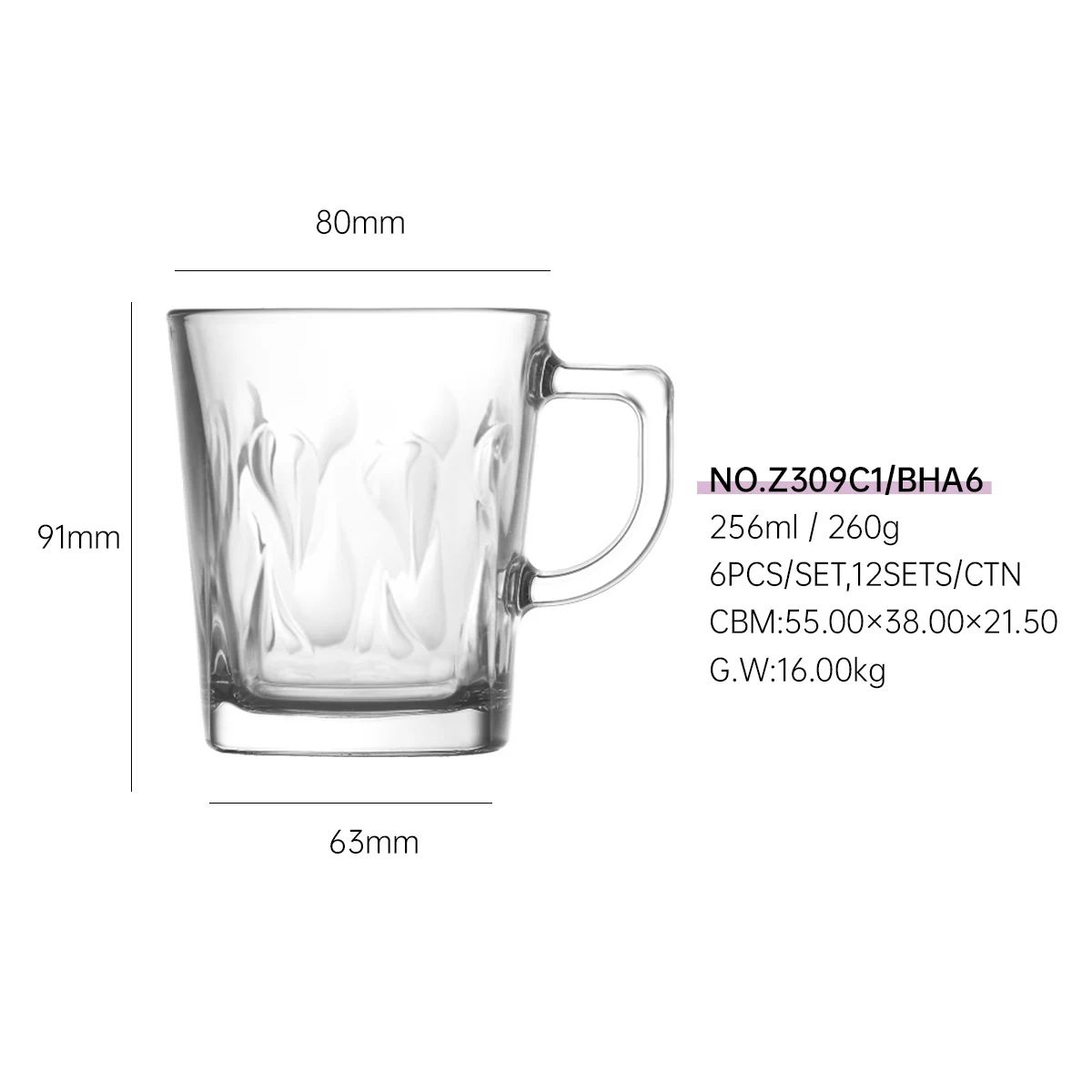 JINGHUANG  wholesale 300ml 500ml 750ml 1 liter Customize Unbreakable Lead-free Glass Beer Mugs with Handles