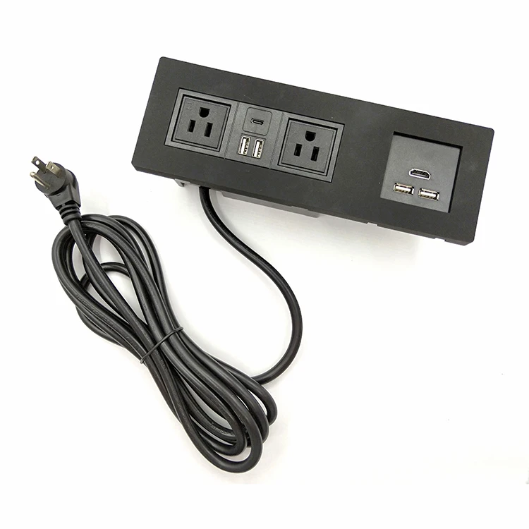 
Baiyou US/UK/Univerasal power outlets strip sockets for table top desktop headboard furniture with USB & Type-c and HDMI 