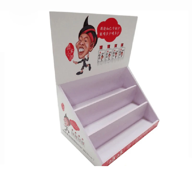 Factory custom 3 tiers white restaurant hotel supermarket forex pvc foam board display rack box pvc counter display for bottles