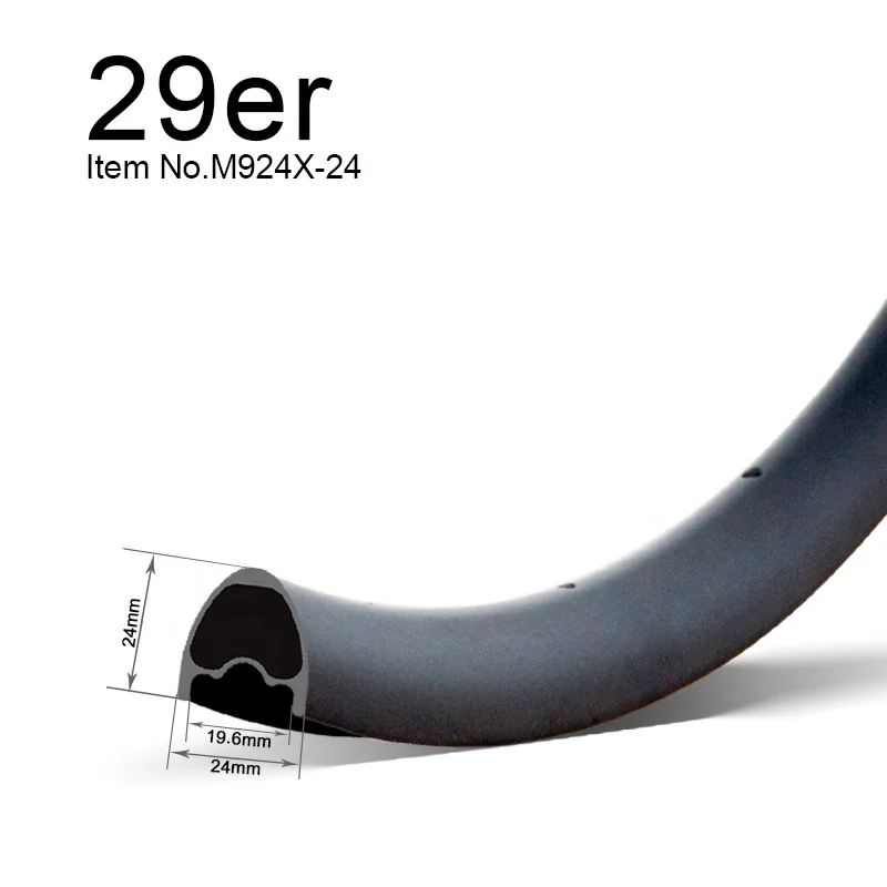 GoFast bicycle wheels rims carbon fiber 24mm width tubeless light weight xc carbon mtb rims 29