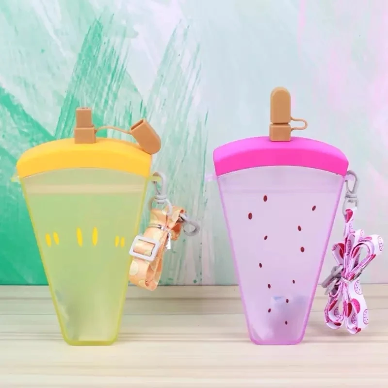 Lovely Tropical Custom Logo Drink Purses Handbag Cup Popsicle Water Bottle Purse With Straw Self-Driving Travel