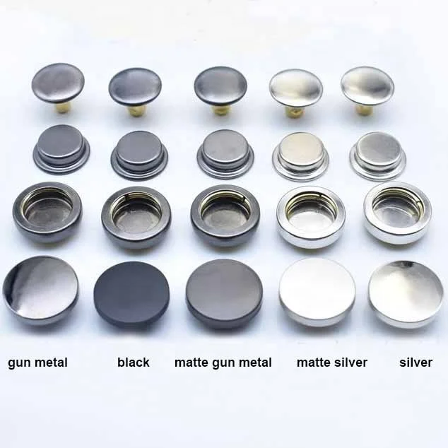 201 203 831 633 501 503 655 406 405 486 484 482  12.5mm 15mm Plating Round Clothing Coat brass stainless steel metal snap button