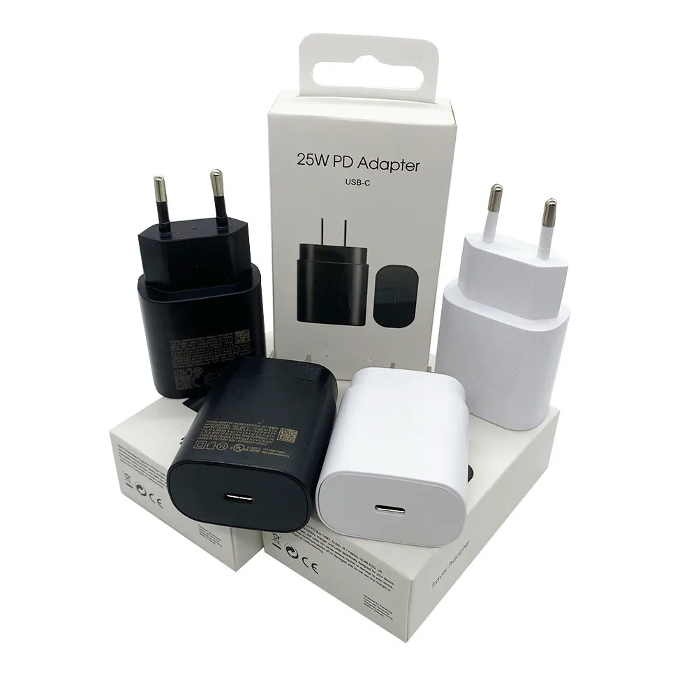 Оригинальный 25 Вт PD Type C супер быстрый зарядный адаптер питания USB настенное зарядное устройство для Samsung Galaxy S25 S24 S23 Note 20 зарядных устройств
