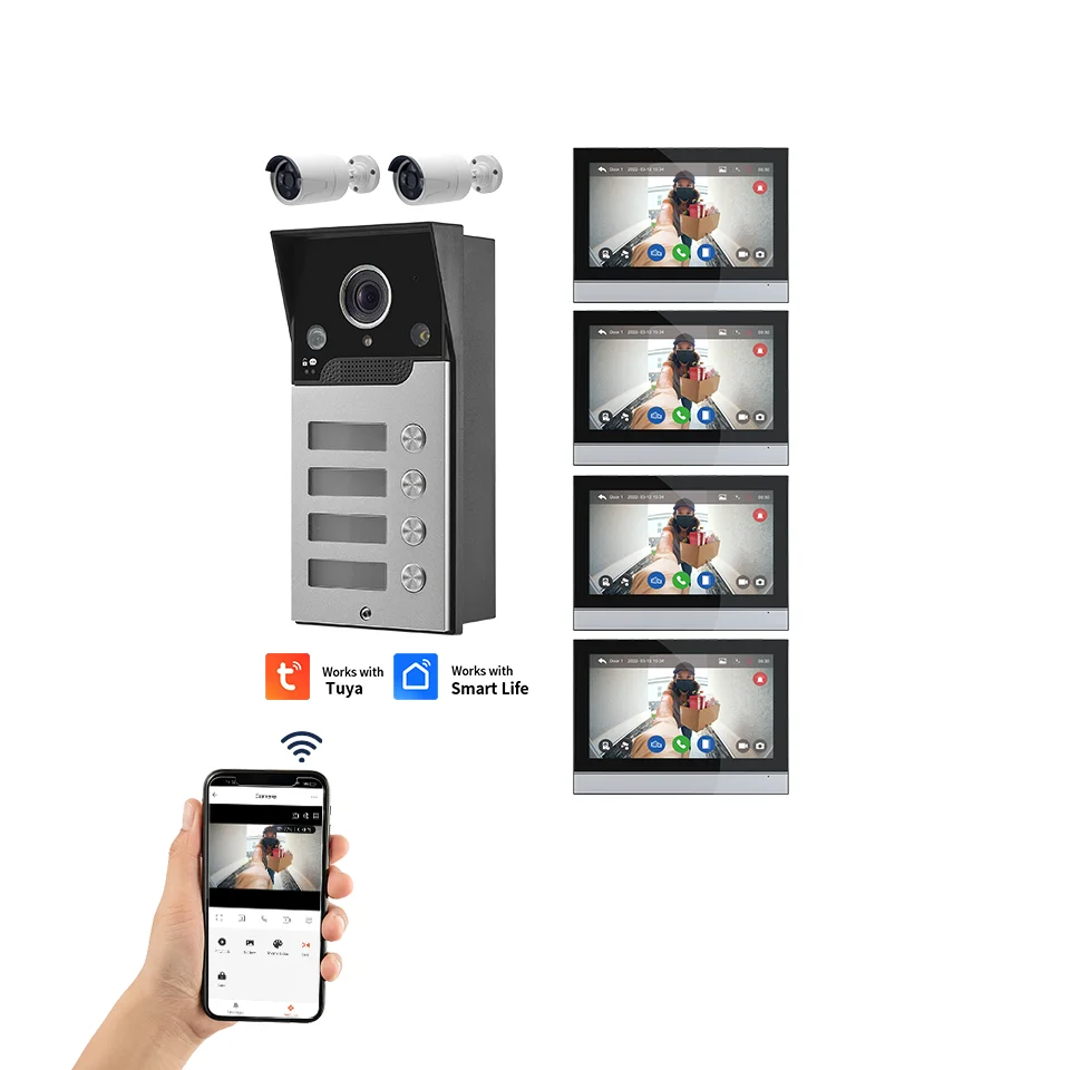 Tuya Waterproof IP65 Smart Video Door Phone  Wireless Intercom Door Bell Camera Security Doorbell Manufacture